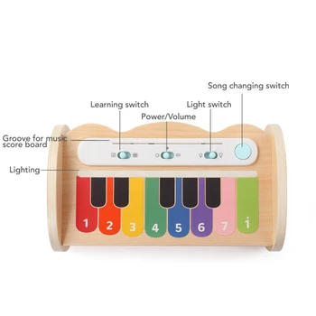 Kidus Dotik Xylophone Lesene Glasbena Igrača, s Luči, leseni dotik klavir za toddlers