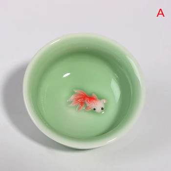 Kitajski Čaj Skodelico Porcelana Celadon Ribe Teacup Nastavite Čajnik Drinkware Keramični Kitajske Kung Fu Čaj, Set Keramičnih pokal Kitajski darilo