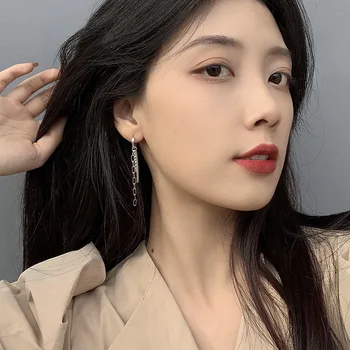 Korejski Earings Modni Nakit 2021 Retro Dolge Verige Uho Sponke Tassel Uhani za Ženske, Nakit Trgovini Kolczyki Aretes