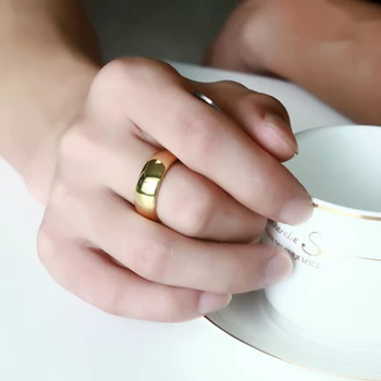 Korejski moda preprost volfram jekla nakit prstan volfram zlato nakit za moške obroč