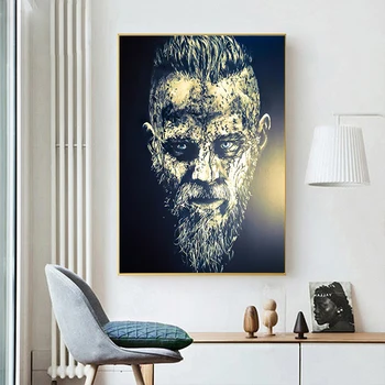 Kralj Ragnar Lothbrok Platno Slikarstvo Nordijska Poster Tiskanje Dekoracijo Kavč Stenskih Slikah, Za Življenje Spalnica Sodobne Dom Dekor
