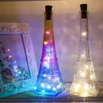 LED Vino Plute Steklenico Zamašek Luči Baterije-Powere DIY 1m / 2m Dekor Za Notranji Zunanji Bar Rojstni dan, Poroko Božični Zabavi