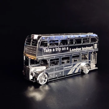 London Avtobus Avto 3D Kovinski Model Kompleti Sestavljanje Modela Puzzle 2 Listov DIY 3D Laser Cut Model Puzzle Igrače za Odrasle Doma Dekoracijo