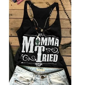 Mama, poskušal mati dni darilo slogan smešno moda grunge tumblr hipster vrhovi tank telovnik spodnja singletnega oblačilo brez rokavov