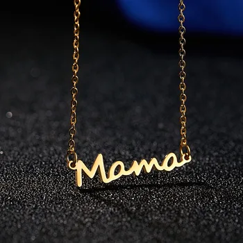 Materinski Dan je Mama Pismo, Ogrlico, Obesek za Ženske 3 Barve Mama tovarniška ploščica Clavicle Choker Veriga Osebnost Nakit Darilo