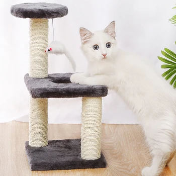 Mačka Plezanje Okvir Scratcher Drevo Igrača Tri Plasti Praskanje Post Mačke Skoki Platforma Igra Usposabljanje Hišne Potrebščine Dodatki