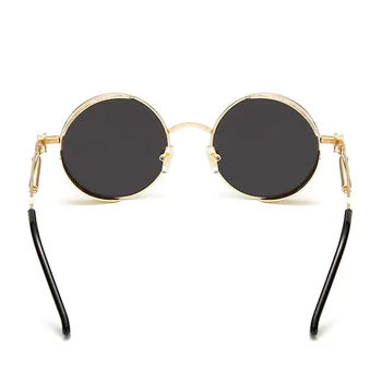 Moda Steampunk sončna Očala blagovne Znamke Design Moški Ženske Krog Sunglass, Letnik Punk sončna očala UV400 Odtenki Očala Oculos de sol