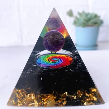 Naravni kamen ametist crystalEnergy Orgonski Generator Piramide za E-Energetska Zaščita Zdravilne meditacije orgonite kristalno čakra