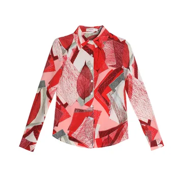 Nove Ženske 2020 Jeseni Mode Šifon Majica Dolg Rokav Bluzo Urad Srajce Elegantno Bluze Feminino Camisa Vrhovi Plus Velikost 4XL