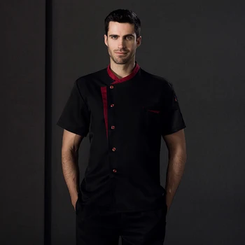 Novi Kuhar Suknjič Hotel Chef ' s Uniform Kratek Rokav Dihanje Očesa Delovne obleke Catering, Restavracija, Kuhinja Pekarna trgovina 2019
