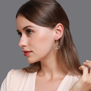 Novo vintage Moda kovinska Kača kristalno svež veter dolgi uhani za ženske Vroče prodaja nakita