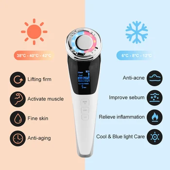 Obraza Massager LED Svetlobno Terapijo Gubam Odstranitev Kože Zaostrovanje Vroče Kul Zdravljenje Pomlajevanje Kože, Kozmetični Naprave