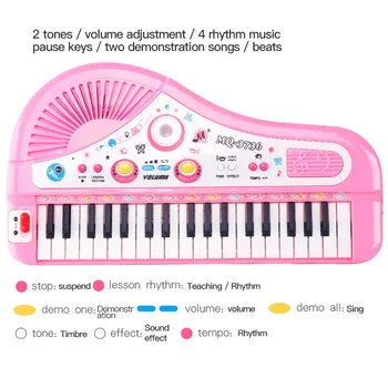 Otroci Klavir 37 Tipko Otroci Elektronski Tipkovnico Klavir Glasbena Igrača Z Mikrofonom Za Otroke je Igrača Glasbeni Instrument