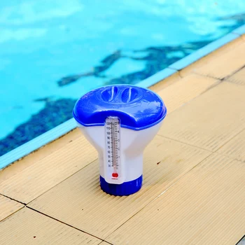 Plavajoče Bazen Termometer Bazen Samodejno Klora Tablet Razpršilnik Termometer Bazen, Spa Floating Tabletke Razkuževanje Polje