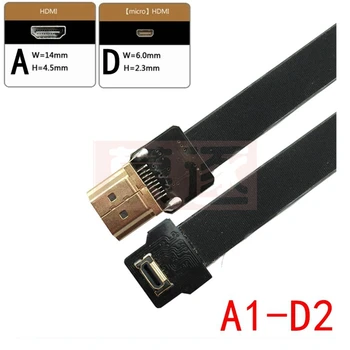 Ploski Kabel Navzgor pod Kotom 90 Stopnjo FPV HDMI-združljiv z MicroHDMI Moški FPC Ravno ffc hdmi Kabel za Multicopter Fotografiranje iz Zraka