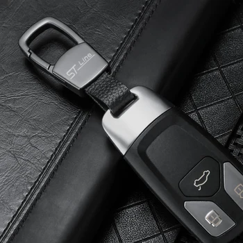 Primerna Za Ford Focus ST Skladu Mk2 F150 avtomobilskih Delov Novi Usnjeni Pas Logotip Zlitine Keychain Moški Modni Okrasni Obroček za ključe