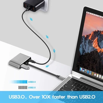 QX-Motor Avdio Video Converter 4 v 1 4K USB 3.1 do Adapter HDMI/VGA/PD/USB za Macbook Pro/Air Samsung 3.0 HDMI je združljiv