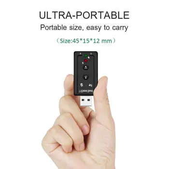 Razdelilniki USB USB 2.0 Zunanja zvočna Kartica 7.1 CH Audio Mini Adapter Gumb Nadzor 3,5 mm Slušalke MIKROFON Računalniške Komponente