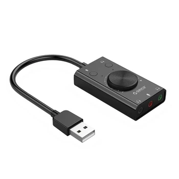 Računalniški 3D Virtualni Kanal Mikrofon, Prenosni računalnik Slušalke Stereo USB Avdio Zunanje Zvočne Kartice Adapter Črn Strokovno Zvočnik za PC