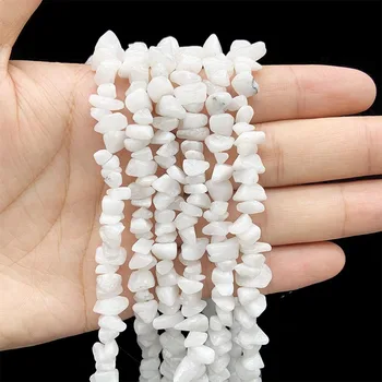 RBFHYER Belega marmorja Neurejenih Makadamskih kroglice Naravnega Kamna 4 mm~10 mm distančniki kroglice Za Nakit, izdelava DIY Ogrlica, zapestnica