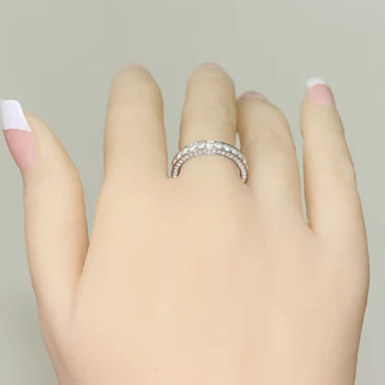 Ročno Obljubo Diamantni prstan Realno S925 Sterling Srebro Angažiranost, poročni bend, obroči za ženske Poročne Prst Nakit