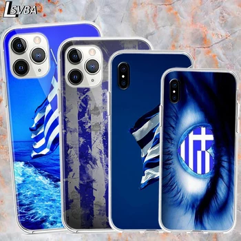 Silikonski Pokrov Grčija grške državne zastave Za IPhone Mini 12 11 Pro XS MAX XR X 8 7 6S 6 Plus 5S SE Sijaja Telefon Primeru Coque