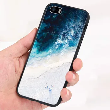 Silikonski Pokrov Morje, Nebo, Peščena plaža Za Apple IPhone Mini 12 11 Pro XS MAX XR X 8 7 6S 6 Plus 5S SE Telefon Primeru