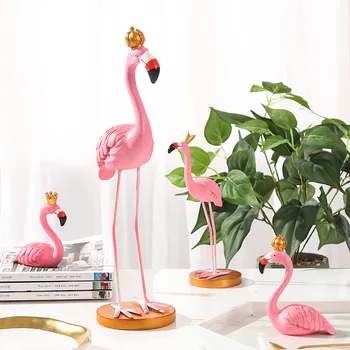 Skandinavski Slog Pink Flamingo Dekoracijo dnevne Sobe Urad za svate Okras Doma Figurice za Dekoracijo Mize vrt kip