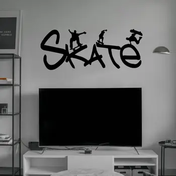 Skate Vinil Kaligrafija Umetnosti Wall Art Nalepko Skateboard Šport Nalepke Za Dom, Ki Živijo Dekoracijo Izmenljive A002790