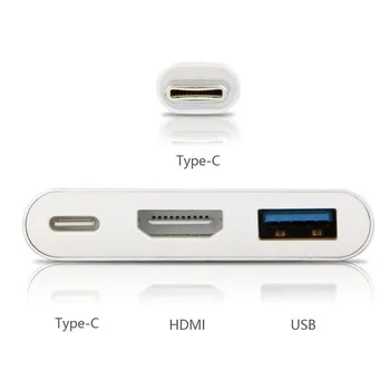 Tip c do HDMI je združljiv Prilagodilnik Pretvornika Usbc za HDMI je združljiv/USB3.0/Tip C Adapter Tip-C PESTO iz Aluminija Za Macbook