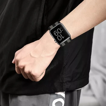 Tkani Najlon Zapestnica Watchband Za Apple Watch Trak 38 mm 40 mm 42mm 44 Moda Dihanje Manšeta SE 6 5 4 2 Serija