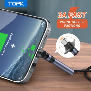 TOPK AN26 3A LED, Micro USB Tip C Kabel Hitro Polnjenje Mobilnega Telefona Kabli, Žice za Polnjenje Kabel Hiter Polnilec za Samsung Xiaomi