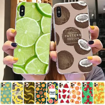 TOPNBLJ Srčkan poletno sadje, lubenica kokos, češnja Primeru Telefon za iPhone 8 7 6 6S Plus X 5S SE 2020 XR 11 12 pro XS MAX