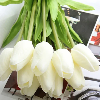 Umetni Ponaredek Tulipanov Cvetje PU Mini Tulipani Simulacije Cvet Realnem dotik Home Art Poroka Stranka Dekor