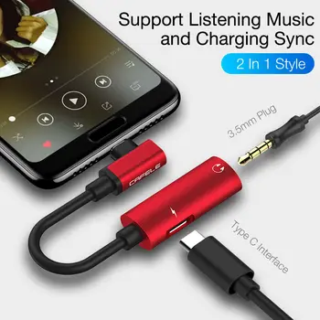 USB Tip C C Do 3.5 mm AUX Priključek za Slušalke Napajalnik za Huawei P30 Pro Xiaomi Mi 9 8 Se Oneplus 7 Pro Audio, USB, C Adapter Kabel