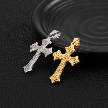 Ustvarjalne reliefni čipke križ obesek iz legiranega jekla, osebnost, vsak dan vse-tekmo moške ogrlica dodatki