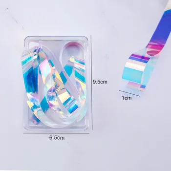 V škatlah Nail Art Aurora Stekla Folijo Film Nalepke korejski Priljubljena Ice Cube Manikura DIY Dekoracijo Polarizirana Barve Nohtov Trend Design