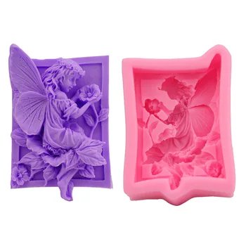 Vila angel cvet 3D smolo gline silikonsko plesni DIY ročno izdelana mila plesni silikagel plesni Najnovejši Design C1335 c