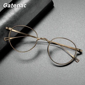 Vintage Čistega Titana Očala Okvir Moških Krog Recept Optičnih Očal Okvir Ženske 2021 Novo Kratkovidnost Luksuzni Očala Moški