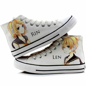 Visoko-Q Unisex Anime Cosplay Kagamine Rin/M čevlji Priložnostne Platno čevlji Kagamine Len Kagamine Rin/M raca čevlji plimsolls