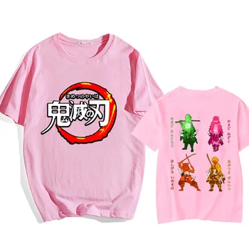 Vroče Anime Kimetsu Ne Yaiba Majica s kratkimi rokavi Ženske Moški Modni T-shirt Demon Slayer Tanjirou Nezuko Zenitsu Inosuke T-shirt Grafični Tees