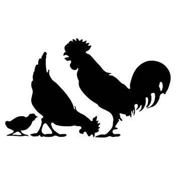 Za 17,8*10,6 CM Farm Chicken Petelin Kokoš, Avto Styling Decals Srčkan Živali karoserije Nalepke, Laptop Kovček Čelada Skateboard Nalepka