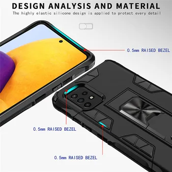 Za Samsung Galaxy A52 Primeru Luksuznih Oklep Shockproof Avto Magnetni Obroč Telefon Primerih za Galaxy A72 Silikonski Odbijač Primeru