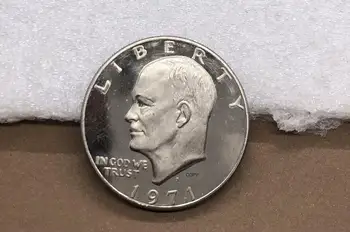 Združene države Amerike 1971 S Prostosti V Bogu Smo se NAM Zaupajte 1 En Dolar Predsednik Eisenhower Cupronickel Silver Plated Kopija Kovanca