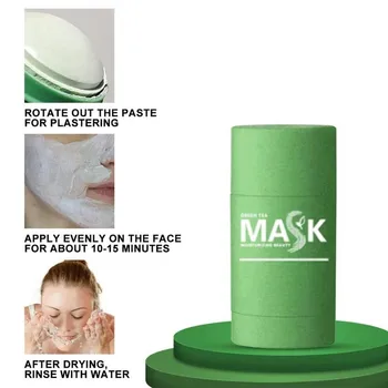 Zeleni Čaj Za Čiščenje Maska Za Čiščenje Z Glino Palico Masko Olje Nadzor Anti-Akne Jajčevec Za Nego Kože, Zob Za Nego Kože Obraza