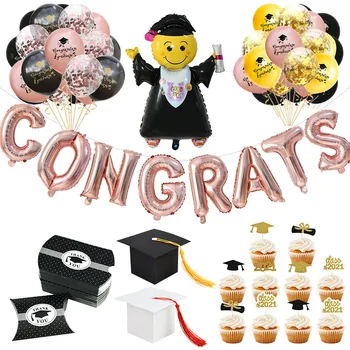 Čestitke Diplomi Stranka Razred 2021 Cupcake Pokrivalo Diplomirani Skp Darilo bonboniera Čestitke Folija Balon Photobooth Rekviziti