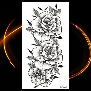 Črno Kano Začasni Tatu Za Ženske Seksi Mandala Cvetje Tetovaže Nalepke Čipke Ponaredek Nakit Nepremočljiva Tatoos Telo Koša Nazaj