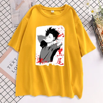 Ženske Anime Haikyuu T Shirt Tetsurou Kuroo Poletje Hip Hop Visoko Shcool Tshirts Prevelik Kratek Rokav Tee Krog Vratu Vrhovi T-Shirt