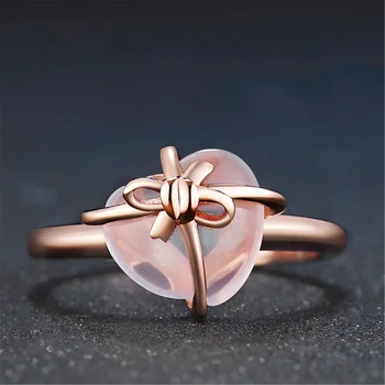 Ženske Modne 14K Rose Gold Ring Lok Srce Oblika Naravnega Pink Sapphire Nakit, Poročni Udejstvovanje Stranka Prstan Velikost 5-11