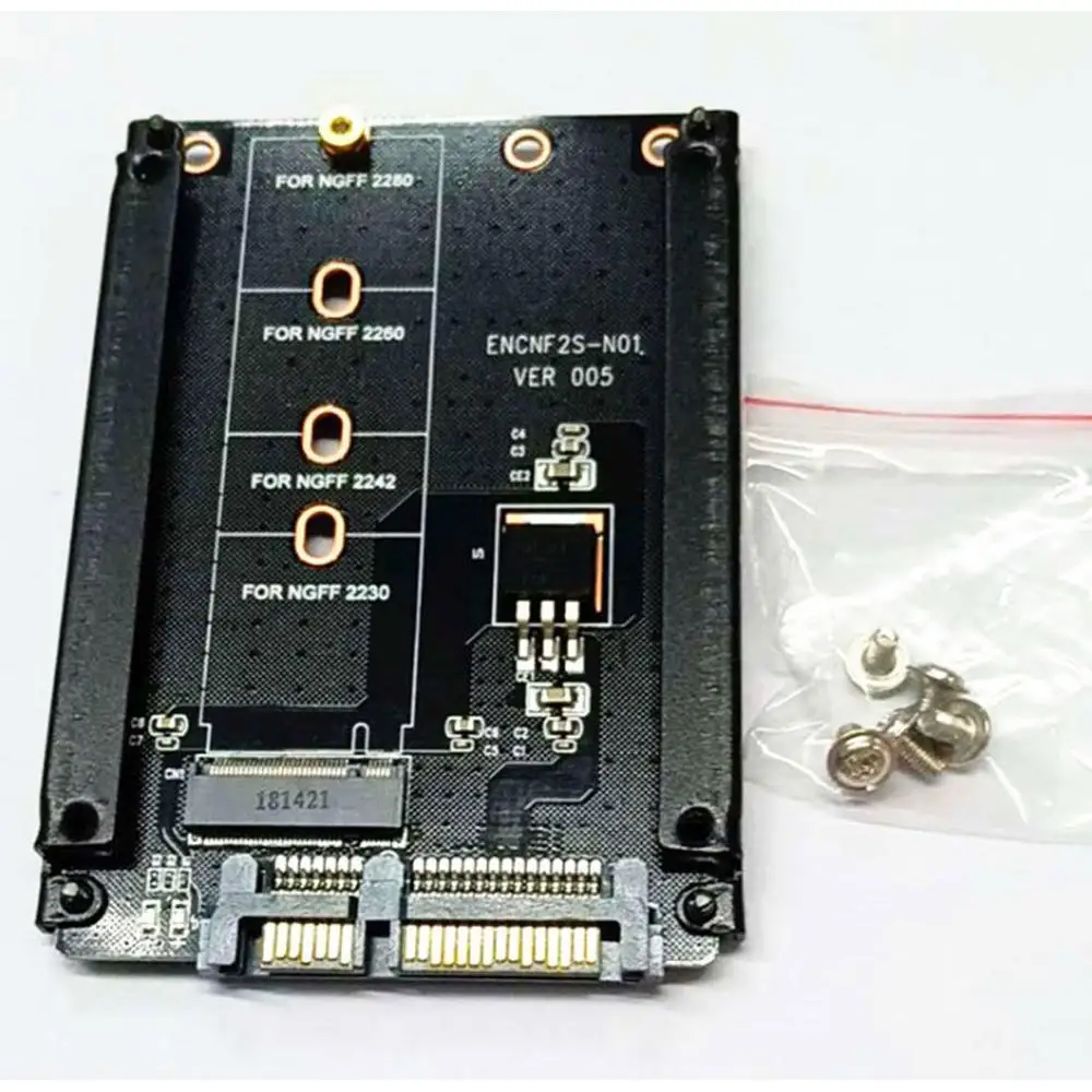 Črna, Kovinsko Ohišje B+M tipko M. 2 SSD 2,5 SATA 6Gb/s, Adapter za Kartico z Komore Vtičnico za NGFF m2 Adapter